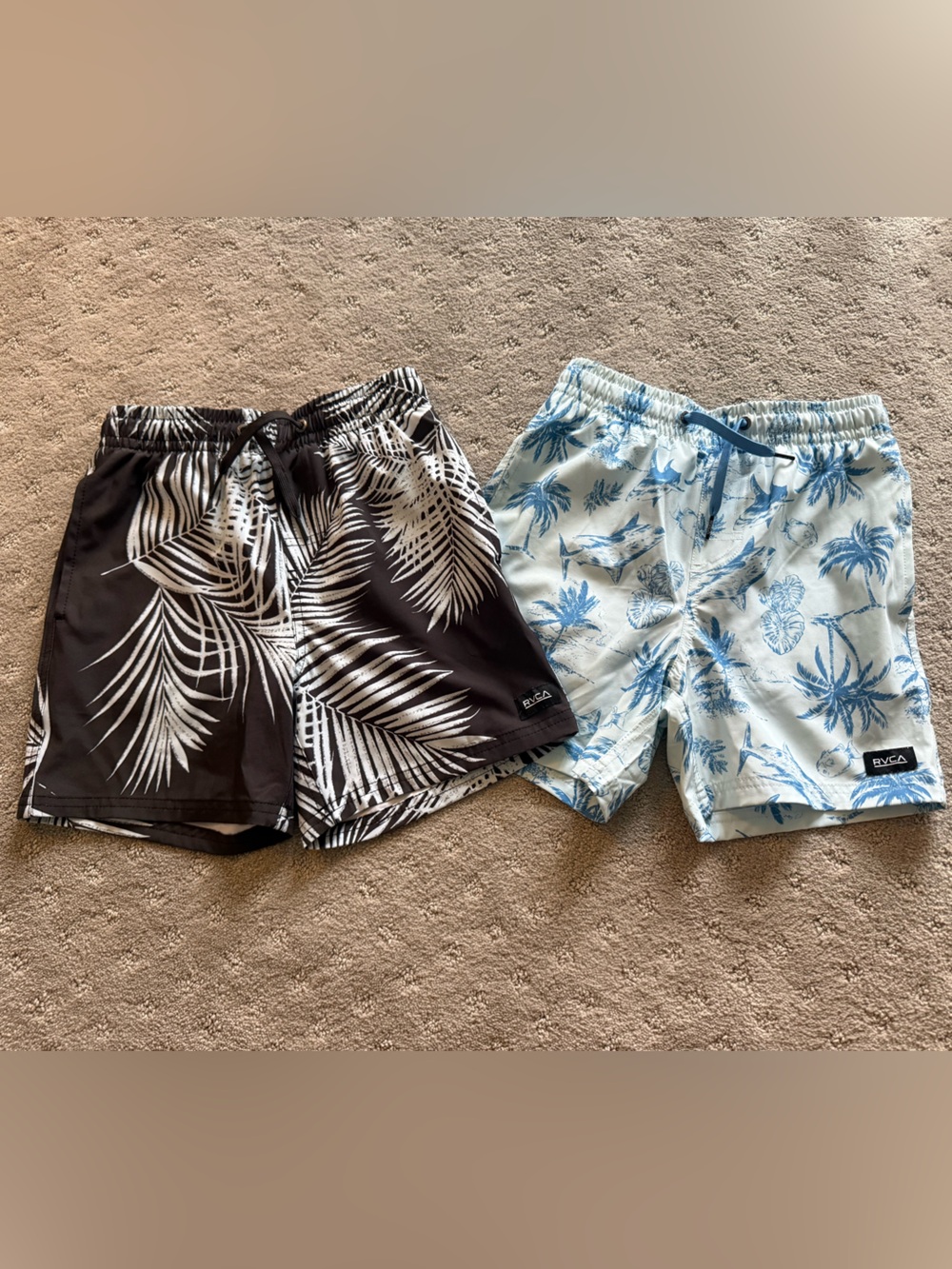 RVCA Swim Shorts Trunks, Board Shorts - set of 2 - size 7/8, boys small